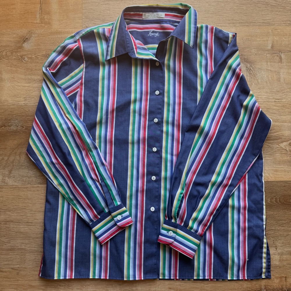 Foxcroft Wrinkle-Free Striped Button-Up Shirt – Classic Fit